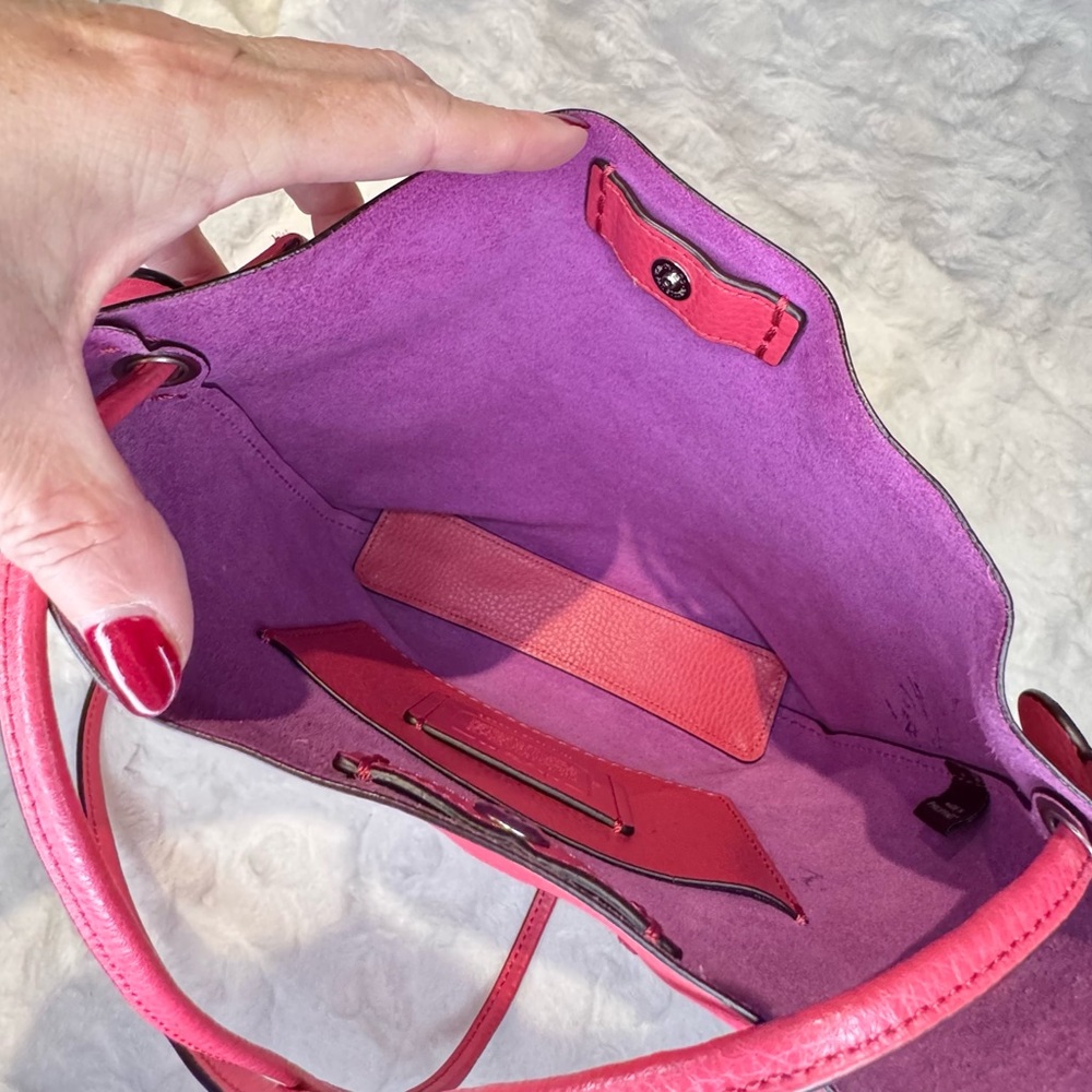 Coach Derby Crossbody in Strawberry Red Pebble Leather - Picture 8 of 10
